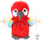 Hopearl Talking Parrot Repeats What You Say Nodding Electric Interactive Animated Toy Speaking Plush Buddy Gifts for Toddlers, Red, 7.5''...