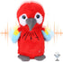 Hopearl Talking Parrot Repeats What You Say Nodding Electric Interactive Animated Toy Speaking Plush Buddy Gifts for Toddlers, Red, 7.5''...