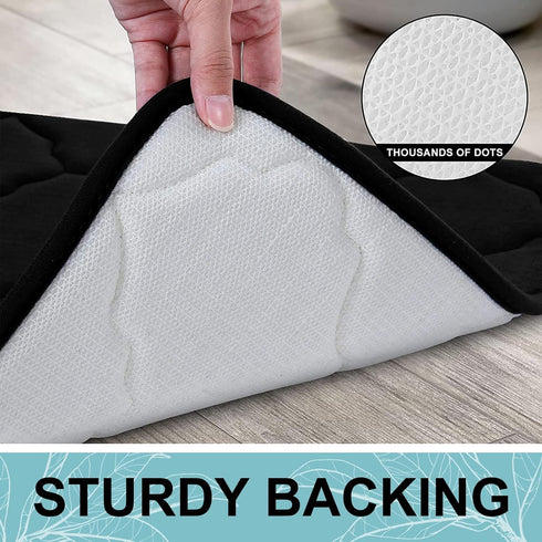 OLANLY Memory Foam Toilet Rugs U-Shaped 24x20, Ultra Soft and Absorbent Bathroom Rugs, Non-Slip Thick Toilet Bath Mat, Machine Wash Dry, Contour B...