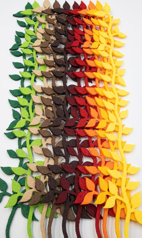 Summer-Ray 50pcs Mixed Colors 2mm Felt Vine Leaves Value Pack for DIY Craft...