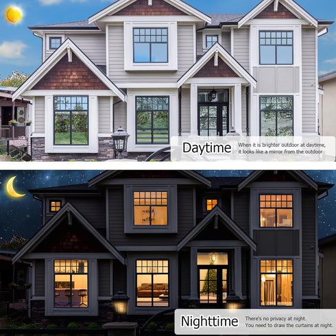 HIDBEA One Way Window Film, Daytime Privacy Sun Blocking Reflective Window Film No Glue Static Cling Heat Control Window Tinting Film for Home and...