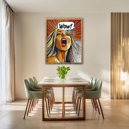 Posterizer 1 pcs-Bright comic style portrait of a person with a surprised expression-wow -1-Art in Pop Style Gift for Superhero, Comic Book Fans- ...