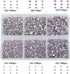 Bymitel 7200 Pieces 6 Mixed Sizes Glue Fix on Glass Rhinestones Round Crystal Gems Flatback for DIY Jewelry Making with one Picking Pen(6-Sizes 72...