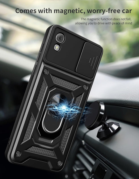 for TCL 30Z Phone Case: TCL30Z / TCL 30 Z / T602DL / 30 LE Cell Back Cover with Screen Protector - Black Sj...