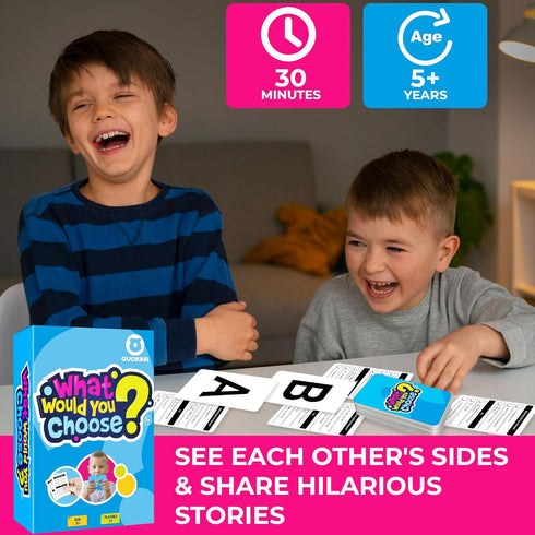 QUOKKA Board Game for 8-12 Year Olds - Family Card Game for Kids Ages 6-8 - What Would You Choose | Do Kids Rather? | Pick Your Answer | Get to Kn...