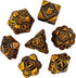 Metal UFO Dice Set, 7 Die Metal Polyhedral Dice Set for DND Dungeons and Dragons Role Playing Games,with Skull Bag.(Ancient Gold)...