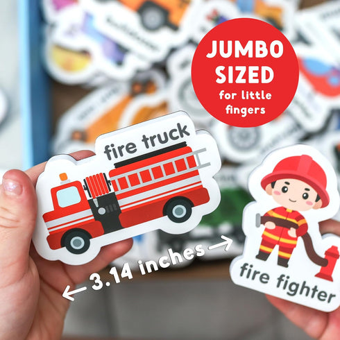 Curious Columbus Vehicles Fridge Magnets for Toddlers 1-3 Year Olds. Large Foam Refrigerator Magnets for Kids Baby and 3-5 Years Old. Magnetic ABC...