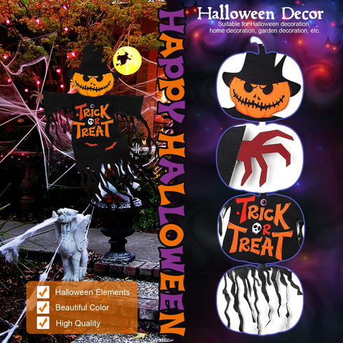 Halloween Garden Flag Outdoor Decorations for Outside Double-Sided Printed, Pumpkin Ghost Winter Yard Flags House Yard Seasonal Decoration 22 x 23...