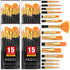 AROIC Acrylic Paint Brush Set,4pack/60pcs Nylon Hair Oil Watercolor Rock Face Painting Artist Paint Brushes, 15 Sizes Paint Brush Set for All Purp...