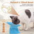 Small Elevated Slow Feeder Cat Bowl, Cute Tilted Elevated Bowls and Dishes for Cats & Small Dogs, Whisker Friendly, Anti Vomiting Raised Pet Bowl ...