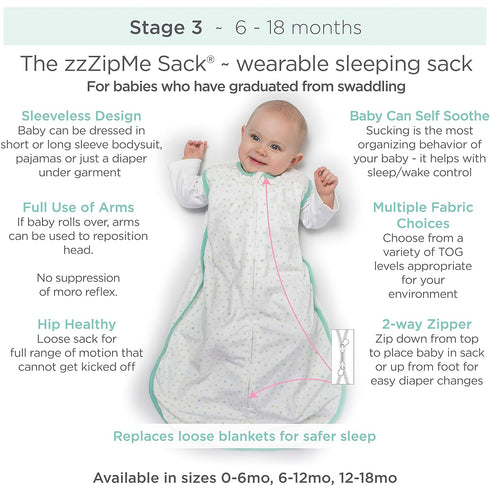 Amazing Baby Cotton Muslin Sleeping Sack, for Baby Boy or Girl, Wearable Blanket with 2-Way Zipper, Watercolor Stripes, Denim, Large (12-18 Month)...