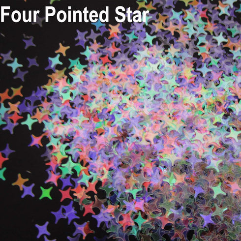 LoveOurHome 60g Holographic Star Chunky Glitter Flakes Sparkles Iridescent Stars Shapes Nail Sequins Epoxy Resin Accessories Crafts Supplies Makeu...
