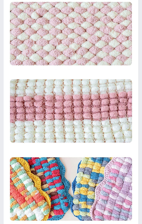 3 Rolls Pomp-A-Doodle Yarn,100% Polyester Jelly Bean POM-POM Ball Yarn for Crochet Knitting Handcraft Mat Pet Nest 450g (Sunny Day)...