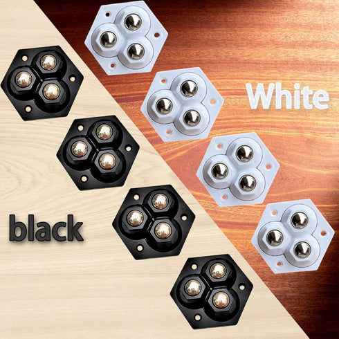 Self-Adhesive Caster Wheels with Stainless Steel Ball Bearings - Set of 8 | 360 Degree Swivel Wheels for Kitchen Appliances, Small Furniture, Stor...