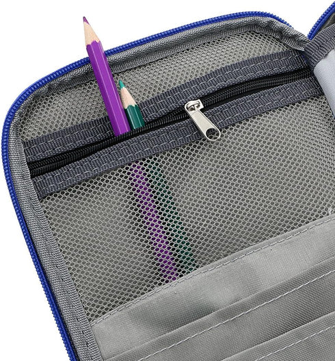 BTSKY® High Capacity Zipper Pens Pencil Case- Multi-Functional Stationery Pencil Pouch 72 Slots Colored Pencil Case Portable Pencil Bags With 2 Re...