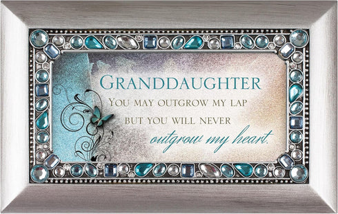 Cottage Garden Granddaughter Jeweled Silver Finish Petite Music Box Plays You are My Sunshine...