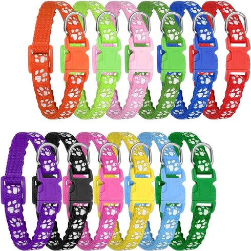 12 Pack Puppy Collars for Litter, Adjustable Puppy ID Collars Soft Nylon Whelping Collars for Newborn Litter Puppy Pets...