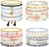 Jadive 24 Pieces Bracelets 4 Set Bead Bracelets Bulk Stackable Bracelets for Women Stretch Heishi Bracelets Clay Boho Disc Bracelets Y2k Aesthetic...