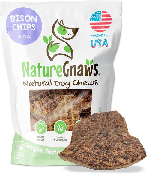 Nature Gnaws USA Crunch Chips for Dogs - Single Ingredient Natural Dog Chew Jerky Treats – Made in USA (6 oz)...