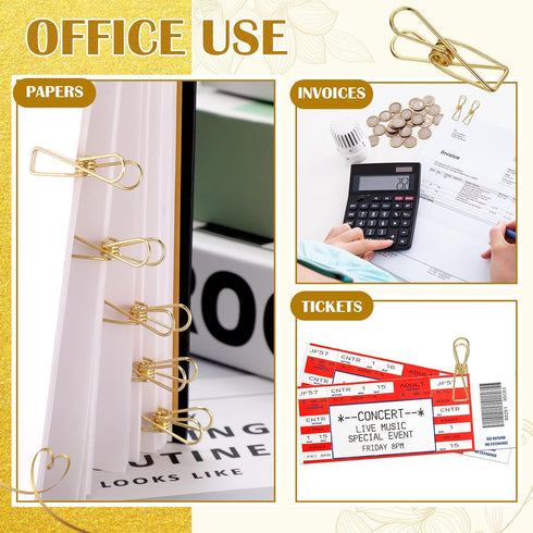 100 Pcs Paper Clips Metal Wire Hollow Out Clips Multi Purpose Utility Clips Invoice Bill Paper Clips Stainless Steel Hanging Clothes Pins for Scho...