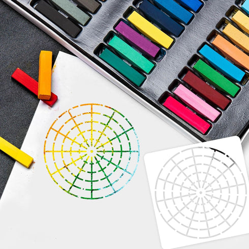 15 Pieces Mandala Dot Painting Tool Stencils Set, 8/12/16 Segment 3/4/5/6/8 Inches Reusable Mandala Stencil Template for Rock Wood Canvas DIY Pain...