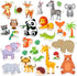 MARFOREVER 50 PCS Jungle Animals Window Gel Clings Stickers Removable and Reusable Window Clings Decals Thick Gel Clings for Adults Kids Classroom...