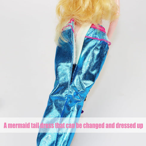 Mermaid Princess Doll with Little Mermaid and Seahorse Playset, Blonde Hair Mermaid Dolls Toys with Accessories, Best Birthday Gifts for Girls 3-7...