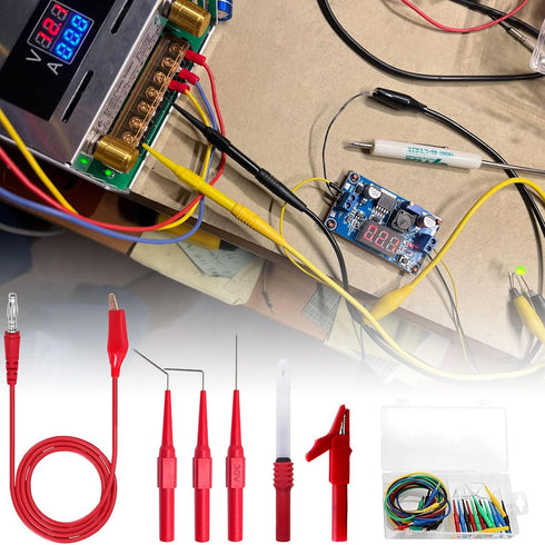 31PCS Back Probe Kit, Banana Plug to Copper Alligator Clip Automotive Test Leads Set, Insulation Wire Piercing Probes, Test Wires for Car Repairin...