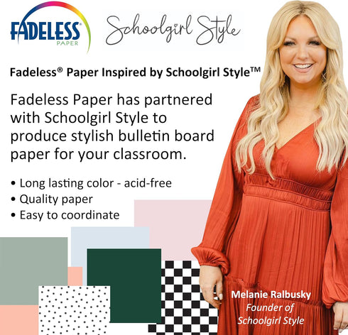 Fadeless Schoolgirl Style Bulletin Board Paper, Southern Charm in Pink, 47.25" x 12', 1 Roll...