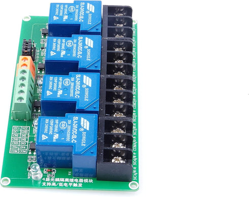 4-Channel DC 24V Relay Module High Low Level Triggering Optocoupler Isolation Load 30A DC 30V AC 250V for PLC Automation Control, Industrial Syste...