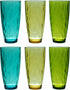 QG 23 fl oz BPA Free Acrylic Plastic Iced Tea Cup Glass Tumbler Set of 6 - Assorted Colors DF131...
