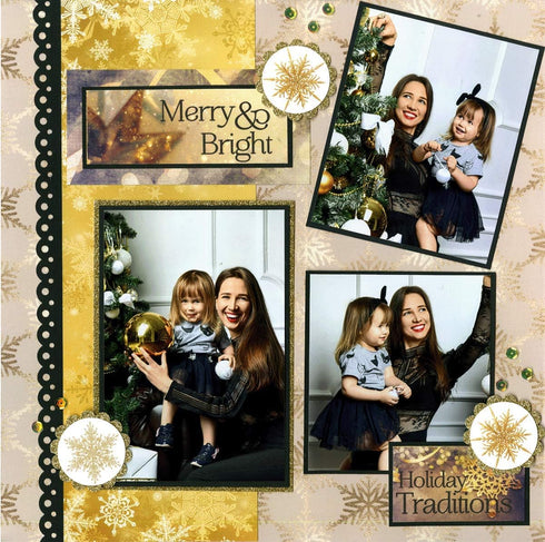 Reminisce (REMBC) Gold Christmas Scrapbook Collection Kit, Multi Color Palette...