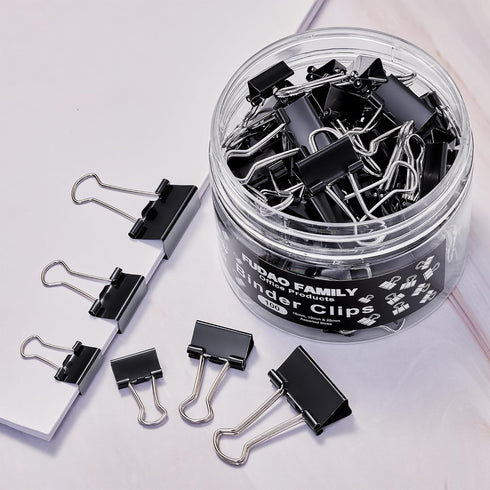 100pcs Binder Clips Assorted Sizes, Black Paper Clamps, Medium, Small, Mini 3 Sizes with Box for Office, School and Home...