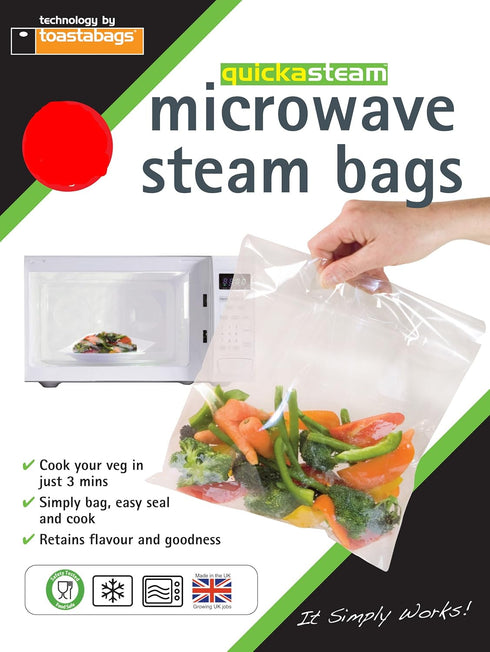 Microwave steam (Pack of 100) Medium Bags, 21 x 16.5 x 1.75 cm...