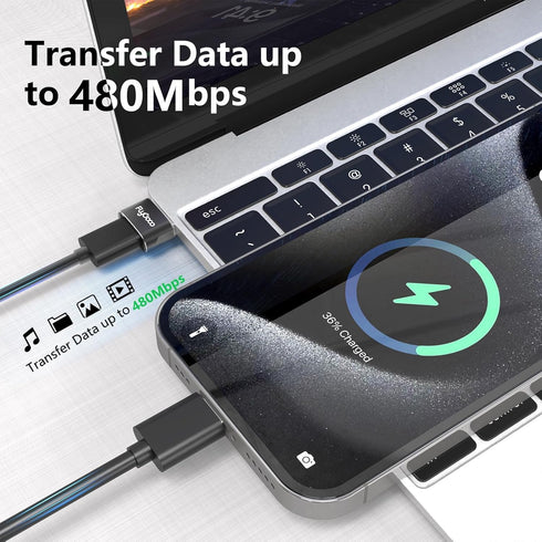 2 Pack USB C to USB Adapter, USB C Female to A Male Charger Type C Converter Compatible with AirPods, iPhone 15, iPad Air, for Samsung Galaxy S24 ...