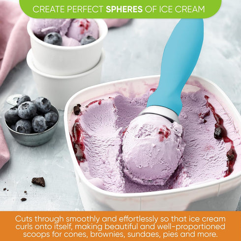 Spring Chef Ice Cream Scoop with Soft Grip Handle, Professional Heavy Duty Sturdy Scooper, Premium Kitchen Tool for Cookie Dough, Gelato, Sorbet, ...
