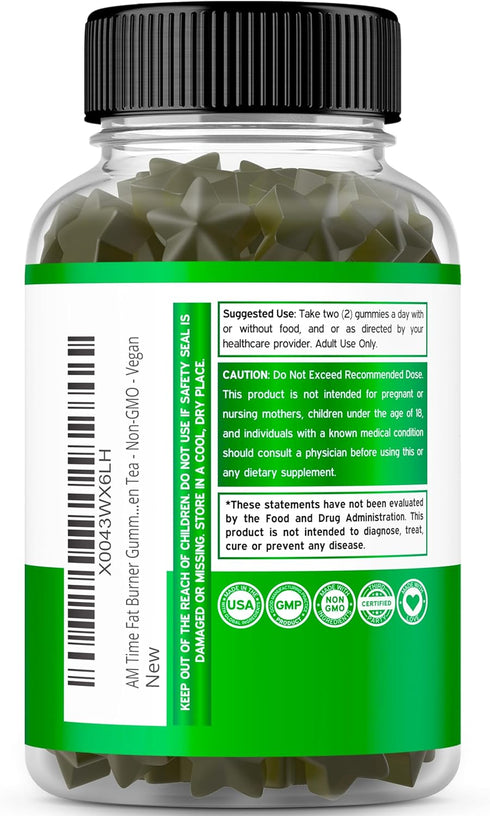 Green Tea Fat Burner Weight Loss Gummies (60 Count) Fat Burner Women - Appetite Suppressant for Weight Loss Women - Belly Fat Burner for Men - Wei...