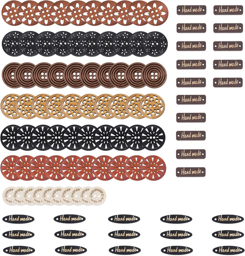 Mandala Crafts Large Wooden Buttons for Crafts – Carved Wood Buttons – Assorted Craft Buttons for Sweaters Decorative Buttons Sewing...