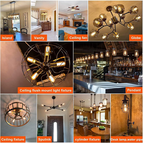 LED Tubular Bulb 4W,E26 Clear Edison Bulb,40W Equivalent 400 Lumens, Antique Edison Style LED Filament Light Bulbs,2700K Warm White Non Dimmable P...