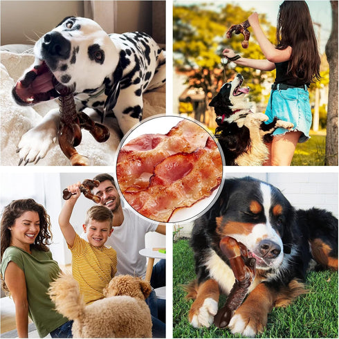 Dog Chew Toys for Aggressive Chewers Indestructible Dog Toys,Bacon Flavored,Tough Dog Bone Toys for Medium/Large Breed Dogs, Best Extreme Chew Toy...