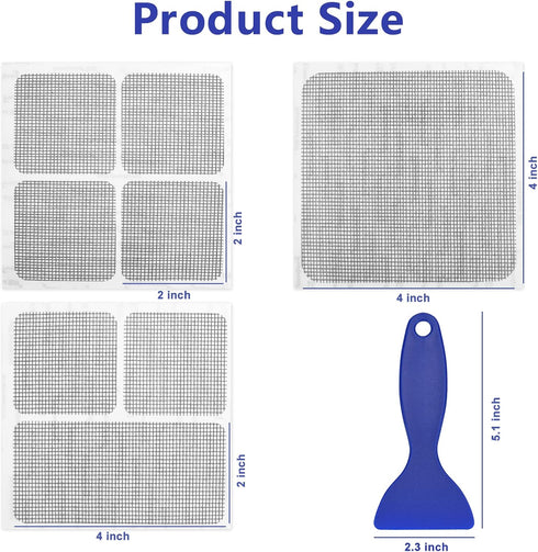 BAYTORY 30Pcs Window Screen Door Mesh Repair Kit, 3-Layer Strong Adhesive & Waterproof Tape Fiberglass for Screens Window, Door, Tent and Garden M...