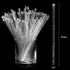100 Pieces Disposible Plastic Round Top Crystal Swizzle Sticks (Silver)...
