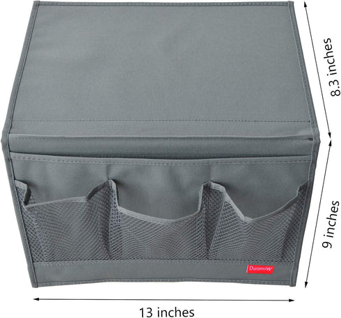 Bedside Storage Organizer, Bedside Caddy, Table Cabinet Storage Organizer, TV Remote Control, Phones, Magazines, Tablets, Accessories, Grey...