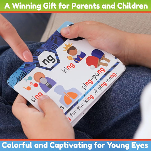 Phonics Flash Cards - Learn to Read in 20 Stages - Digraphs CVC Blends Long Vowel Sounds - Games for Kids Ages 4-8 Kindergarten First Second Grade...