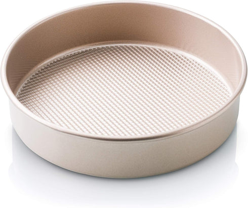 Ultra Cuisine Textured Nonstick Steel 8 inch Round Cake Pan Durable, Oven-Safe, Warp-Resistant, Easy Clean for Cooking and Baking...