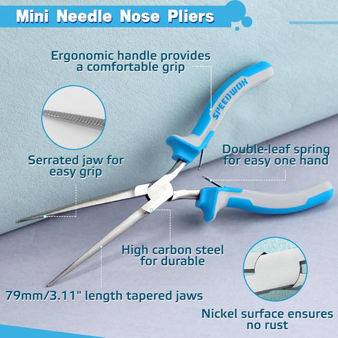 SPEEDWOX Micro Extra Long Needle Nose Pliers Mini Needle Nose Pliers fishing small needle nose pliers for jewelry making mini pliers jewelry makin...