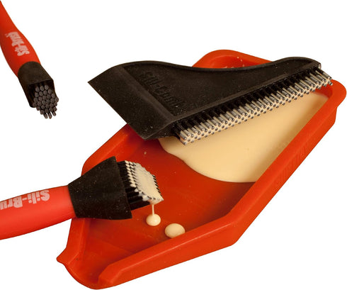 Sili Complete Silicone Glue Kit Wood Glue Up 4Piece Kit 2 Pack of Silicone Brushes 1 Tray 1 Comb Woodworking Glue Spreader Applicator Set...