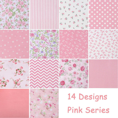 Layer Cake Fabric for Quilting 10 inch, Precut Fabrics Square 10x10 inch for Quilting, Print Pink Cotton Quilt Fabric Squares Bundles for Sewing D...