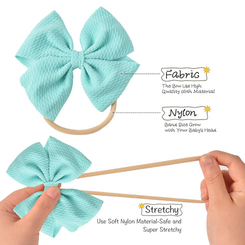Prohouse 30 PCS Big Bows Baby Nylon Headbands Hairbands Hair Bows Elastics for Baby Girls Newborn Infant Toddler Child Hair Accessories...