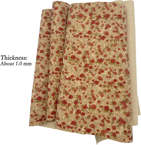 Cork Fabric by The Yard,Cork Fabric for Sewing with Plum Blossom Surface,12 * 52 Inch Larger Size for Handcrafts,Cutting DIY Projects...
